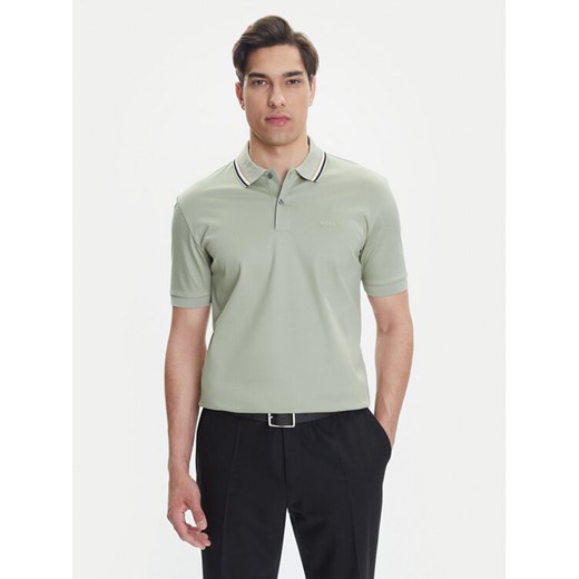 BOSS Polo Penrose 38 50469360 Zielony Slim Fit ze sklepu MODIVO w kategorii T-shirty męskie - zdjęcie 183551479