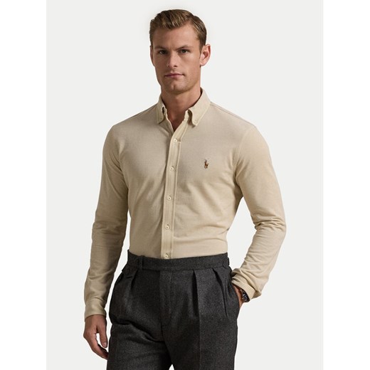 Polo Ralph Lauren Koszula 710932545007 Beżowy Custom Fit ze sklepu MODIVO w kategorii Koszule męskie - zdjęcie 183551599