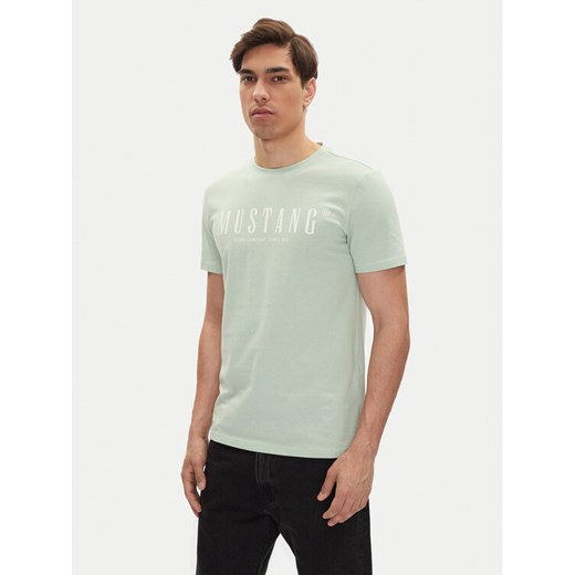 Mustang T-Shirt Austin 1016480 Zielony Regular Fit ze sklepu MODIVO w kategorii T-shirty męskie - zdjęcie 183551626