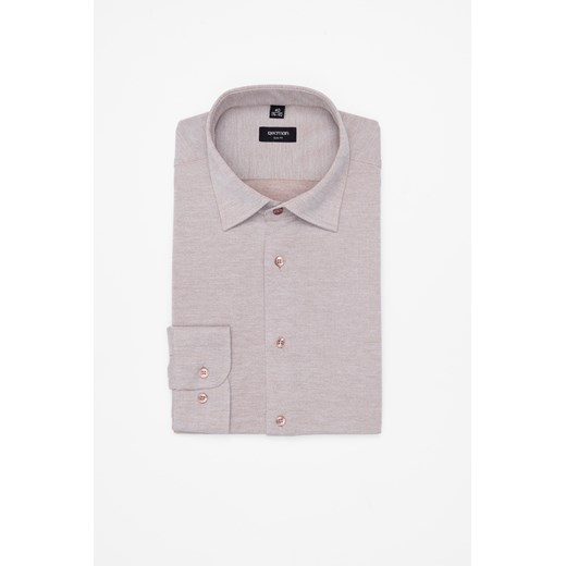 KOSZULA FORMENTO 3319 DŁUGI RĘKAW SLIM FIT BEŻOWA ze sklepu Recman w kategorii Koszule męskie - zdjęcie 183553079