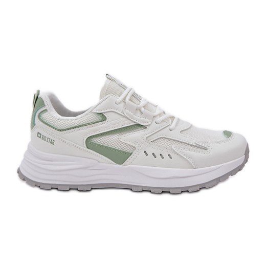 Buty Sportowe Damskie Big Star NN274A095 HI-POLY System Biało-Zielone białe ze sklepu ButyModne.pl w kategorii Buty sportowe damskie - zdjęcie 183553677