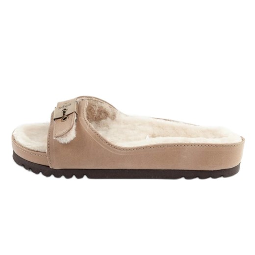 Klapki Scholl Iconic Meg Taupe F303171062 beżowy ze sklepu ButyModne.pl w kategorii Klapki damskie - zdjęcie 183553698