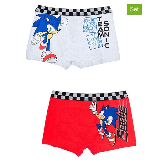 Sonic Bokserki (2 pary) &quot;Sonic&quot; w kolorze biało-czerwonym ze sklepu Limango Polska w kategorii Majtki dziecięce - zdjęcie 183556646