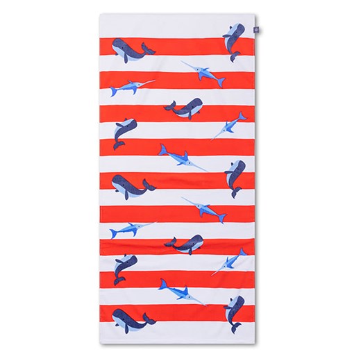 Swim Essentials Ręcznik plażowy &quot;Ocean&quot; w kolorze czerwono-białym - 135 x 65 cm ze sklepu Limango Polska w kategorii Ręczniki - zdjęcie 183556665