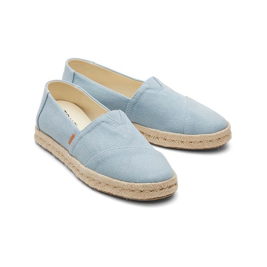 Niebieskie espadryle damskie Toms z tkaniny płaskie bez zapięcia