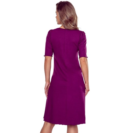 Koszulka nocna damska śliwkowa Flor, Kolor śliwkowy, Rozmiar S, Eldar ze sklepu Intymna w kategorii Koszule nocne - zdjęcie 183557117