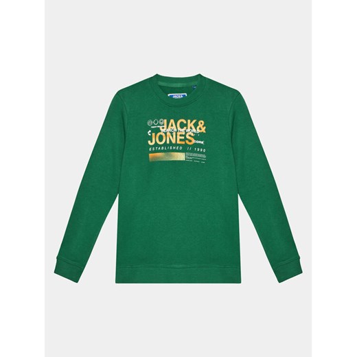 Jack&Jones Junior Bluza 12235720 Zielony Standard Fit ze sklepu MODIVO w kategorii Bluzy chłopięce - zdjęcie 183558395