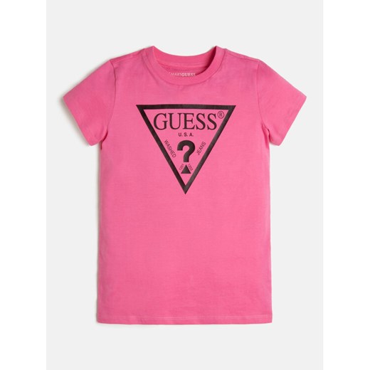 Guess T-Shirt J73I56 K8HM0 Różowy Regular Fit ze sklepu MODIVO w kategorii Bluzki dziewczęce - zdjęcie 183558448