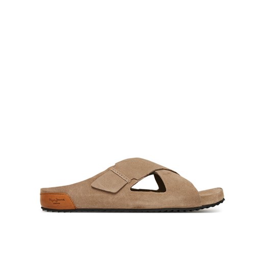 Pepe Jeans Klapki Corby Cross PMS90124 Beżowy ze sklepu MODIVO w kategorii Klapki męskie - zdjęcie 183558569