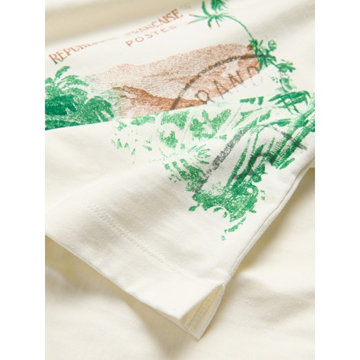 Reserved - T-shirt comfort z nadrukiem - złamana biel Reserved S Reserved