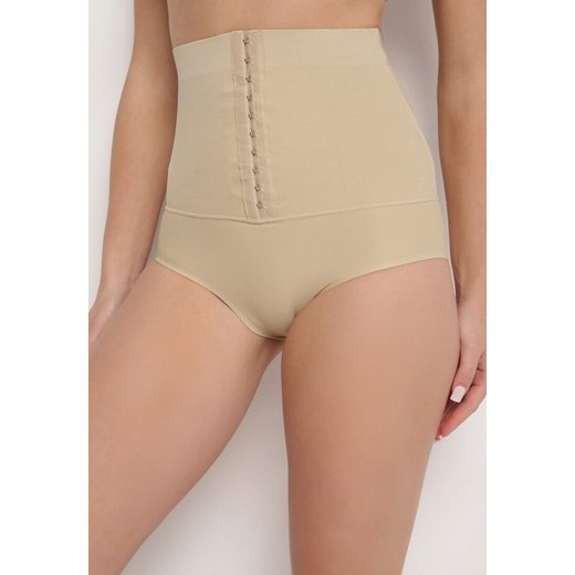 Beżowa Bielizna Modelująca Majtki z Gorsetem Push Up Inenlira ze sklepu born2be.pl w kategorii Bielizna wyszczuplająca - zdjęcie 183561638
