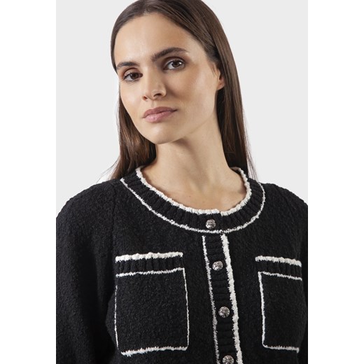 Czarny kardigan z dzianiny boucle Molton L Molton