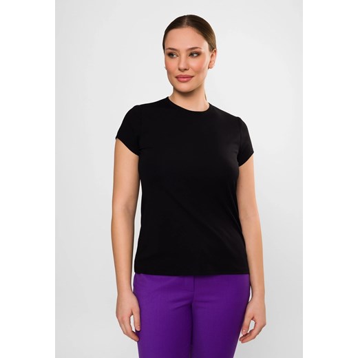 Czarny t-shirt z wiskozą ze sklepu Molton w kategorii Bluzki damskie - zdjęcie 183566076