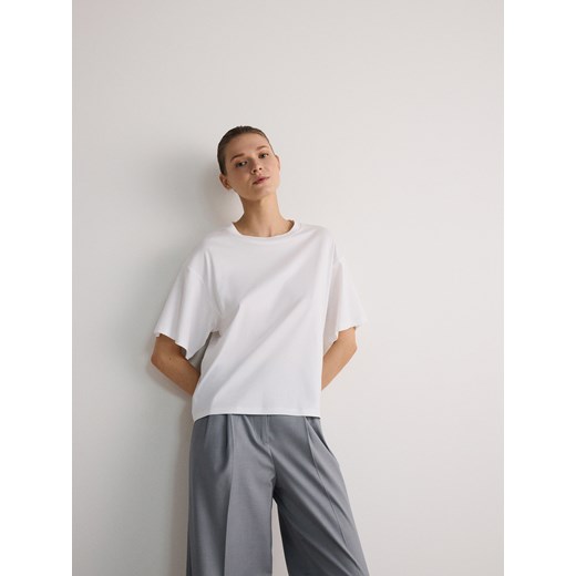 Reserved - T-shirt oversize - biały Reserved L promocyjna cena Reserved