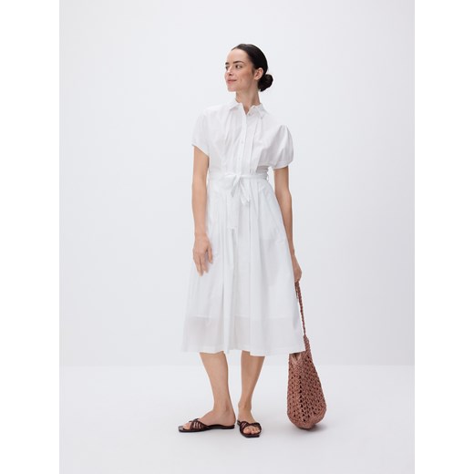 Reserved - Szmizjerka midi - biały ze sklepu Reserved w kategorii Sukienki - zdjęcie 183569147