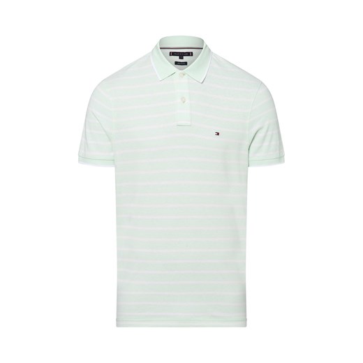 Tommy Hilfiger Męska koszulka polo z zawartością lnu Mężczyźni Bawełna miętowy w paski ze sklepu vangraaf w kategorii T-shirty męskie - zdjęcie 183575478