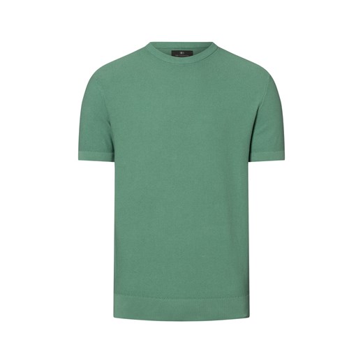 Nils Sundström Koszulka męska Mężczyźni Bawełna szmaragdowy wypukły wzór tkaniny ze sklepu vangraaf w kategorii T-shirty męskie - zdjęcie 183575535