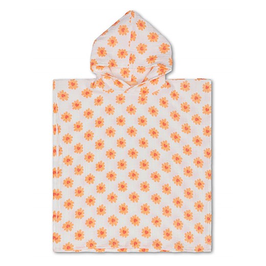 Swim Essentials Ponczo &quot;Floral Love&quot; w kolorze biało-pomarańczowym - 55 x 50 cm ze sklepu Limango Polska w kategorii Ręczniki dla dzieci - zdjęcie 183576888