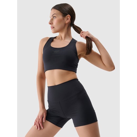 Damskie legginsy krótkie treningowe 4F 4FRSS25TFSTF021 - czarne ze sklepu Sportstylestory.com w kategorii Szorty - zdjęcie 183577135