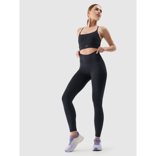 Damskie legginsy treningowe 4F 4FRSS25TFTIF307 - czarne ze sklepu Sportstylestory.com w kategorii Spodnie damskie - zdjęcie 183577138