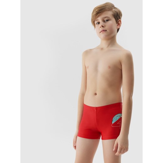 Chłopięce kąpielówki 4F 4FJWSS25USWTM036 - czerwone ze sklepu Sportstylestory.com w kategorii Kąpielówki chłopięce - zdjęcie 183577195