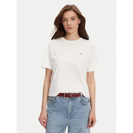 Tommy Hilfiger T-Shirt UW0UW05763 Biały Regular Fit ze sklepu MODIVO w kategorii Bluzki damskie - zdjęcie 183578449