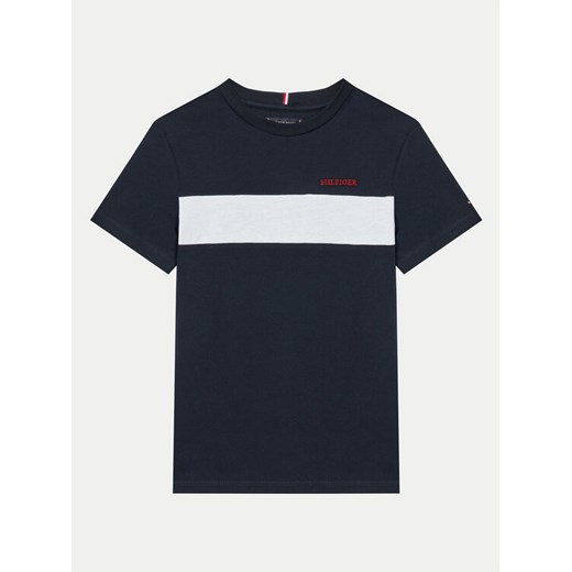 Tommy Hilfiger T-Shirt Colorblock KB0KB09142 Granatowy Regular Fit ze sklepu MODIVO w kategorii T-shirty chłopięce - zdjęcie 183578509