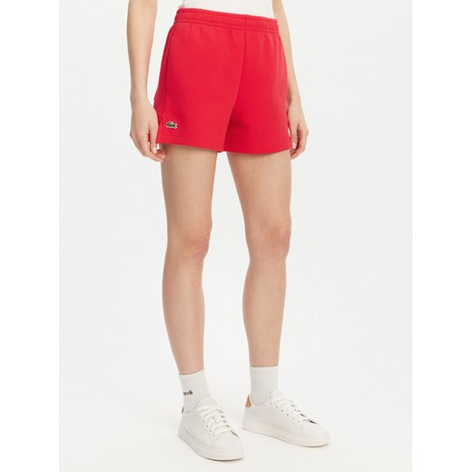 Lacoste Szorty sportowe GF9606 Czerwony Regular Fit ze sklepu MODIVO w kategorii Szorty - zdjęcie 183582837