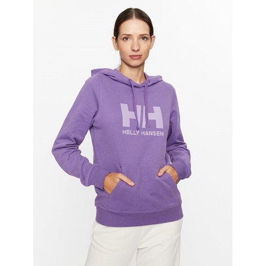 Helly Hansen Bluza Logo 33978 Fioletowy Regular Fit ze sklepu MODIVO w kategorii Bluzy damskie - zdjęcie 183582867