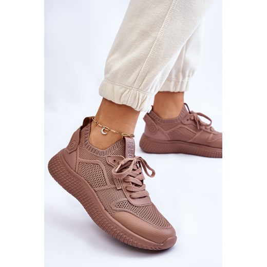 Sneakersy damskie półbuty memory foam Big Star LL274416 beżowe ze sklepu butyolivier w kategorii Półbuty damskie - zdjęcie 183585116