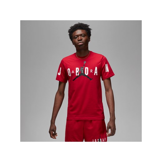 Męski elastyczny T-shirt Jordan Air - Czerwony ze sklepu Nike poland w kategorii T-shirty męskie - zdjęcie 183585195