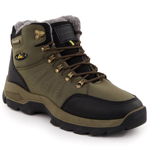 Buty trekkingowe męskie ocieplane zielone Vanhorn 16314 ze sklepu ButyModne.pl w kategorii Buty trekkingowe męskie - zdjęcie 183588958