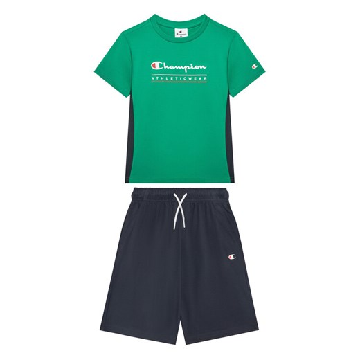 Champion Komplet t-shirt i spodenki 306992 Zielony Regular Fit ze sklepu MODIVO w kategorii Komplety chłopięce - zdjęcie 183591326