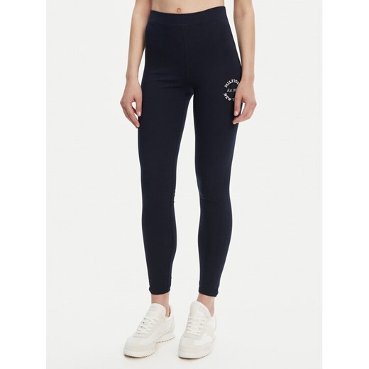 Tommy Hilfiger Legginsy UW0UW05893 Granatowy Slim Fit ze sklepu MODIVO w kategorii Spodnie damskie - zdjęcie 183591338