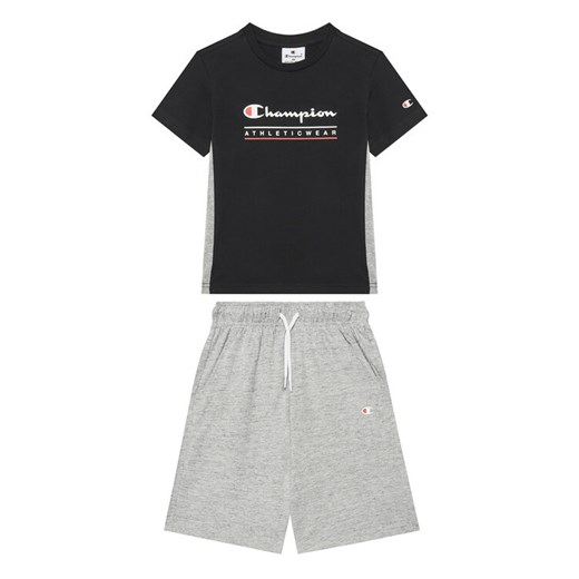 Champion Komplet t-shirt i spodenki 306992 Czarny Regular Fit ze sklepu MODIVO w kategorii Komplety chłopięce - zdjęcie 183591339
