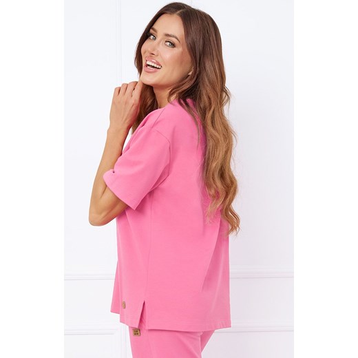 Bluzka damska z krótkim rękawem różowa Caro, Kolor różowy, Rozmiar S, Italian Fashion ze sklepu Primodo w kategorii Bluzki damskie - zdjęcie 183591959