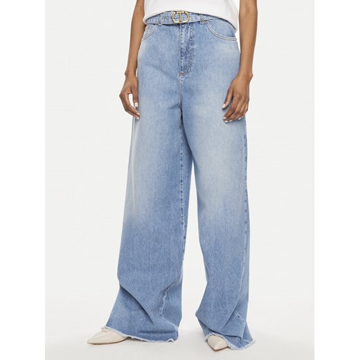 TWINSET Jeansy 241TT2390 Niebieski Wide Leg ze sklepu MODIVO w kategorii Jeansy damskie - zdjęcie 183593309