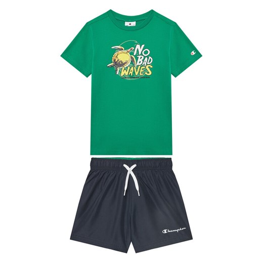 Champion Komplet t-shirt i spodenki 307063 Zielony Regular Fit ze sklepu MODIVO w kategorii Komplety chłopięce - zdjęcie 183593468
