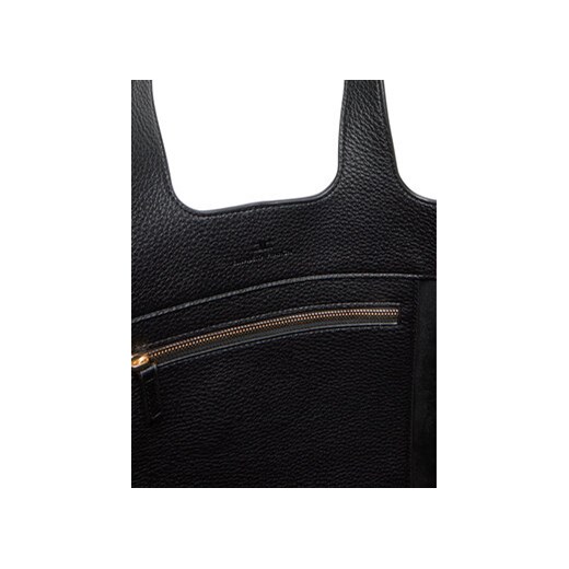 Shopper bag Elisabetta Franchi elegancka czarna mieszcząca a5 matowa na ramię