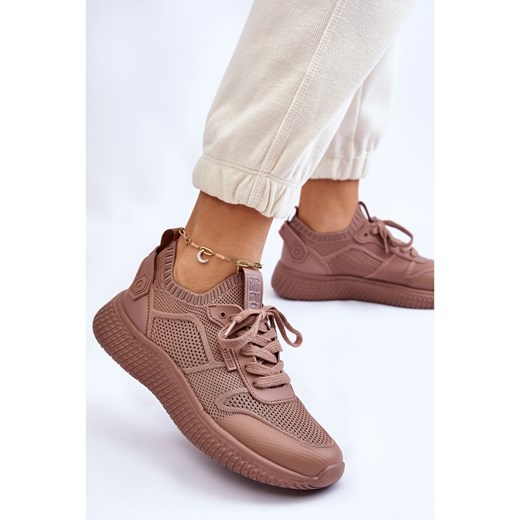 Sneakersy damskie półbuty memory foam Big Star LL274416 beżowe beżowy 36 ButyModne.pl
