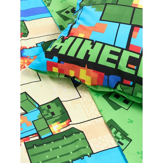 Sinsay - Dwustronny komplet pościeli Minecraft - zielony Sinsay One Size Sinsay