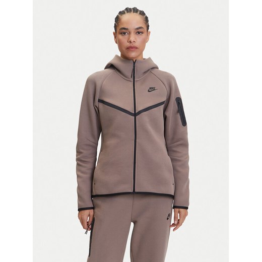 Nike Bluza Tech Fleece Windrunner HV6747 Brązowy Regular Fit ze sklepu MODIVO w kategorii Bluzy damskie - zdjęcie 183595746