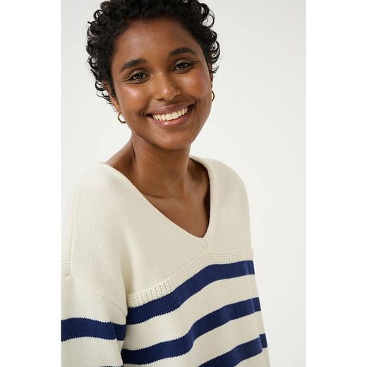 Sweter damski Cream wielokolorowy casual z bawełny 