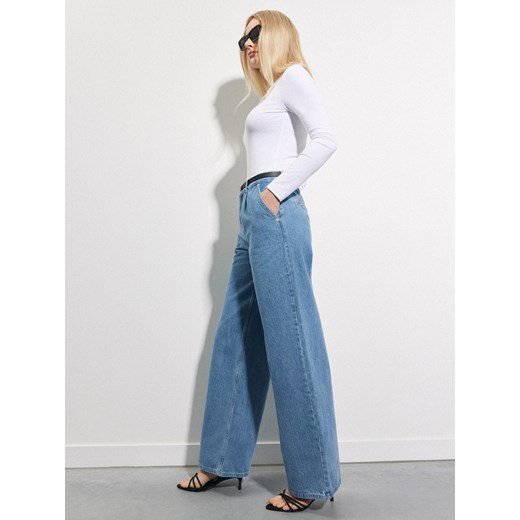 Mohito - Jeansy wide leg - niebieski ze sklepu Mohito w kategorii Jeansy damskie - zdjęcie 183596547