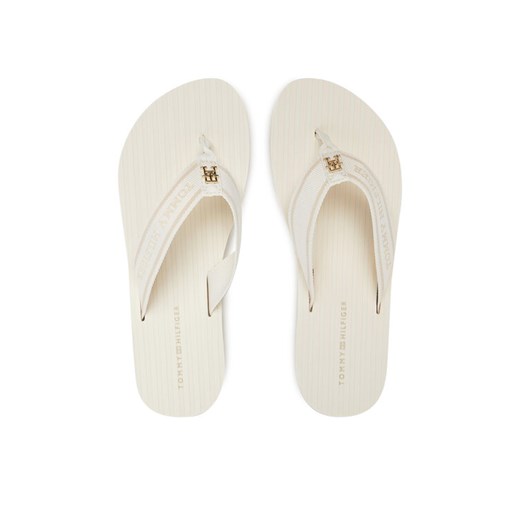 Japonki Tommy Hilfiger Th Stripes Beach Sandal FW0FW08528 Biały ze sklepu eobuwie.pl w kategorii Klapki damskie - zdjęcie 183596647