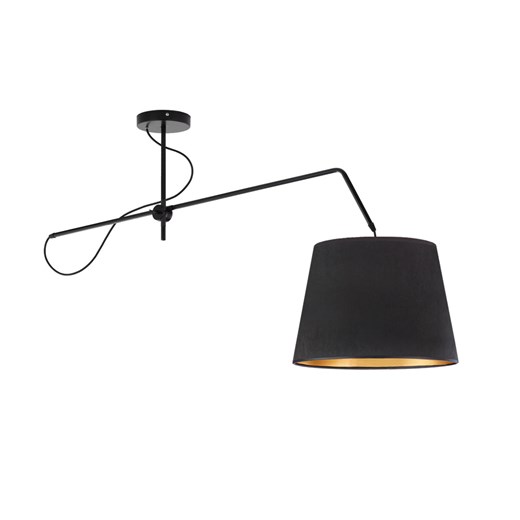 Lampa sufitowa na wysięgniku ruchomym OVIEDO VELUR z czarnym abażurem ze złotym wnętrzem ze sklepu Lysne w kategorii Lampy wiszące - zdjęcie 183597236
