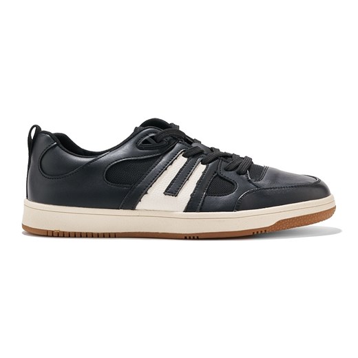 Czarne buty sportowe ze skóry ekologicznej ze sklepu ButyModne.pl w kategorii Buty sportowe męskie - zdjęcie 183597787