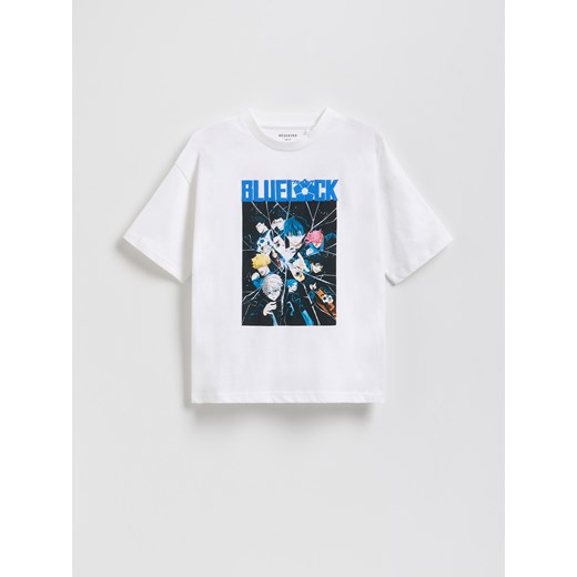 Reserved - Bawełniany t-shirt Blue Lock - biały ze sklepu Reserved w kategorii T-shirty chłopięce - zdjęcie 183599285
