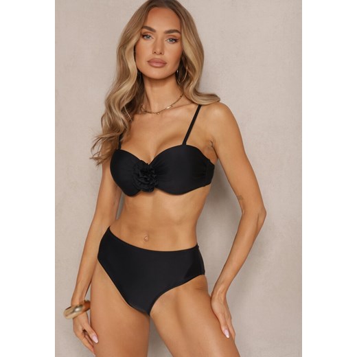 Czarne Bikini Majtki Figi Biustonosz Ozdobione Kwiatem 3D Tenionea ze sklepu renee.pl w kategorii Stroje kąpielowe - zdjęcie 183599377