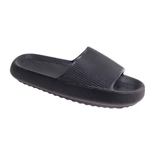 Czarne wodoodporne klapki plażowe /A6-1 17724 G089/ ze sklepu Pantofelek24.pl w kategorii Klapki damskie - zdjęcie 183600237